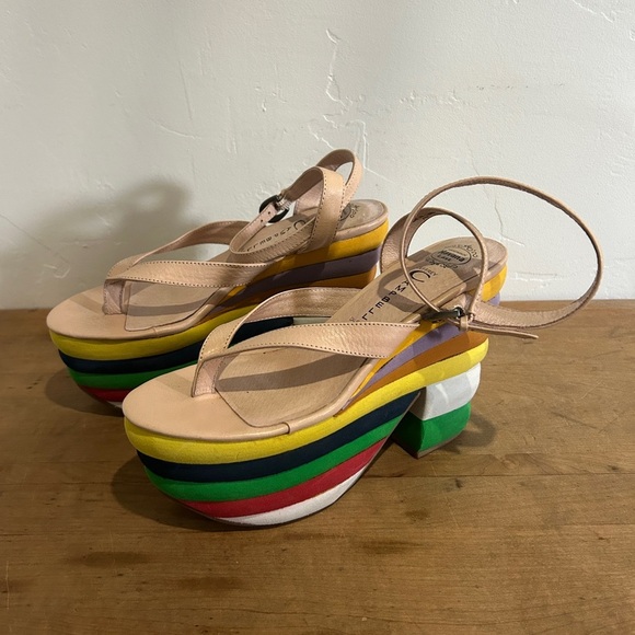 Jeffrey Campbell “Salvatore” Rainbow Platform Sandals - Picture 3 of 11